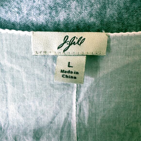 J.Jill Wrap Top Women’s Large Sheer Embroidered Butterfly Sleeveless Boho Blouse - Picture 4 of 14